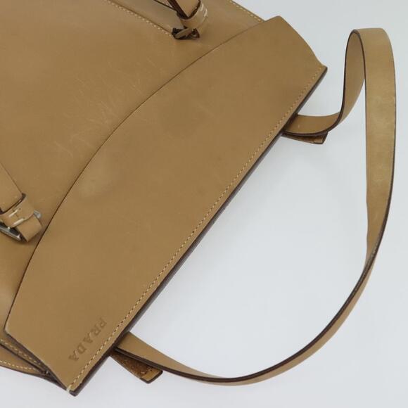 PRADA Shoulder Bag Leather Beige - Picture 6 of 12